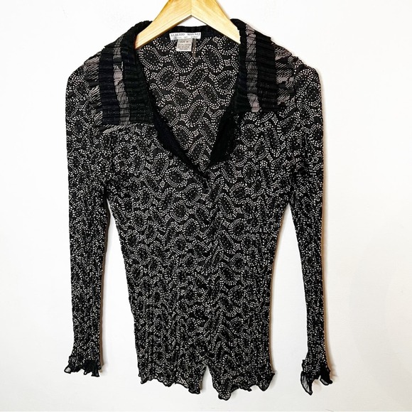 SZ M Alberto Makali Black & White Pattern Top - Picture 1 of 8